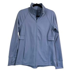 Apana Slate Blue Full Zip Yoga Warm-Up Workout Athletic Jacket Size Medium